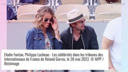 Elodie Fontan et son compagnon Philippe Lacheau, amoureux complices à Roland-Garros