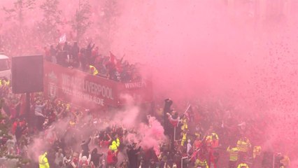 Liverpool parade ending at The Strand in the city centre