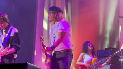Credit: @theemilycarroll. Johnny Depp: Surprise appearance by troubled Hollywood star at Sheffield City Hall with Jeff Beck