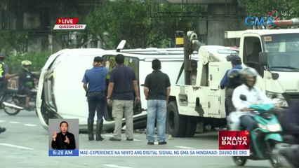 Naaksidenteng SUV, nagdudulot ng pagbigat ng trapiko sa bahagi ng EDSA Kamuning | UB *(RESTRICTED)