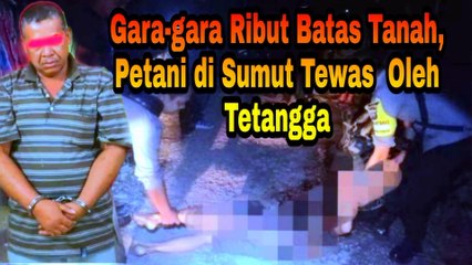 Gegara Masalah Batas Tanah  Pentani Di Sumut Meregang Nyawa Oleh Tetangga
