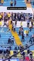Barrista lanza de una patada a miembro de la Policía Nacional por las gradas del Olímpico