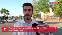 Yıpranmış halde satın aldığı araca 90 bin TL’lik restorasyon yaptı