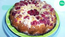 Gâteau yaourt aux framboises et à la vanille