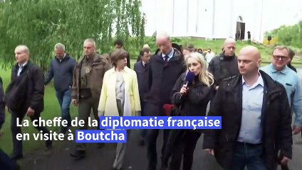 Ukraine: la nouvelle cheffe de la diplomatie française en visite à Boutcha