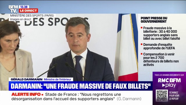 Gérald Darmanin sur les incidents au Stade de France: Les décisions prises ont évité qu'il y ait des décès