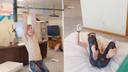 'Young boy's 'Ninja Warrior' training takes a 'slipping' turn *FAIL*'