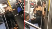 Metroda herkesin önünde korku dolu dakikalar! Tanımadığı kadının bir anda saçına yapıştı