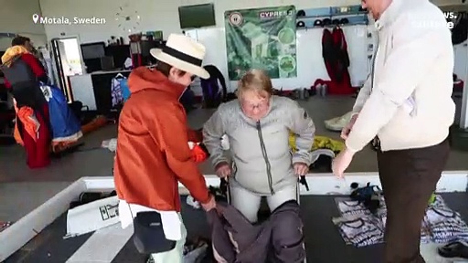 103-year-old Swedish woman sets record for world's oldest parachuter -  video Dailymotion