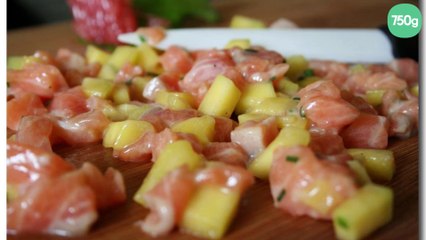 Tartare de saumon à la mangue rapide