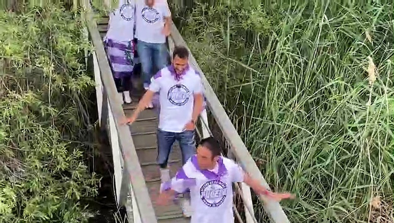 Celebración del ascenso del Real Valladolid en la 'Leyenda del Pisuerga
