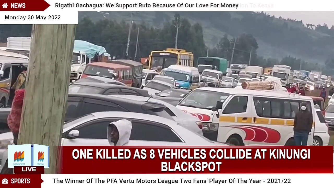 One killed as 8 vehicles collide at Kinungi blackspot