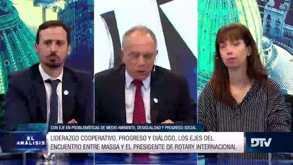 Liderazgo cooperativo, progreso y diálogo: los ejes del encuentro entre Massa y el presidente de Rotary internacional