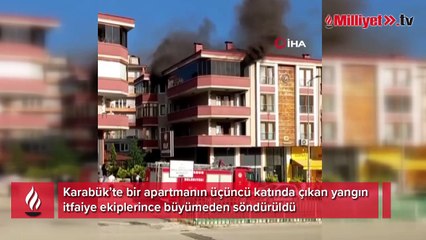 Apartmanda çıkan yangın paniğe neden oldu