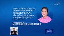 VP-elect Sara Duterte, binati ni Vice President Leni Robredo sa kanyang proclamasyon | Saksi