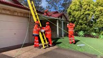 Maitland SES fixing tiles on a damaged roof at Rutherford after winter wind gusts ripped through the Hunter | Newcastle Herald | May 31, 2022