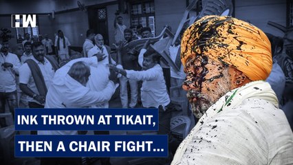 Ink Thrown At Rakesh Tikait In Bengaluru, Supporters Get Into Chair Fight