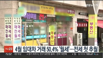 4월 임대차 거래 50.4% '월세'…전세 첫 추월