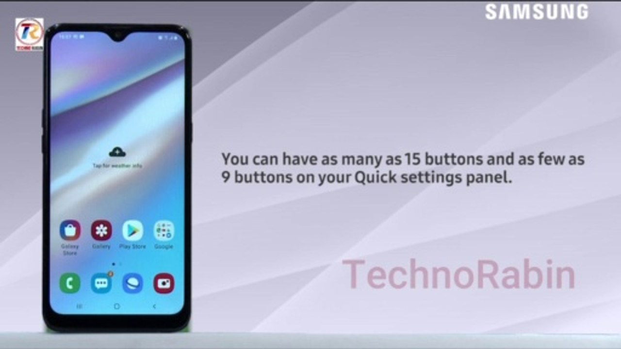 How to Customize the Button grid of Quick Settings panel in SM-A107F Samsung Galaxy A10s