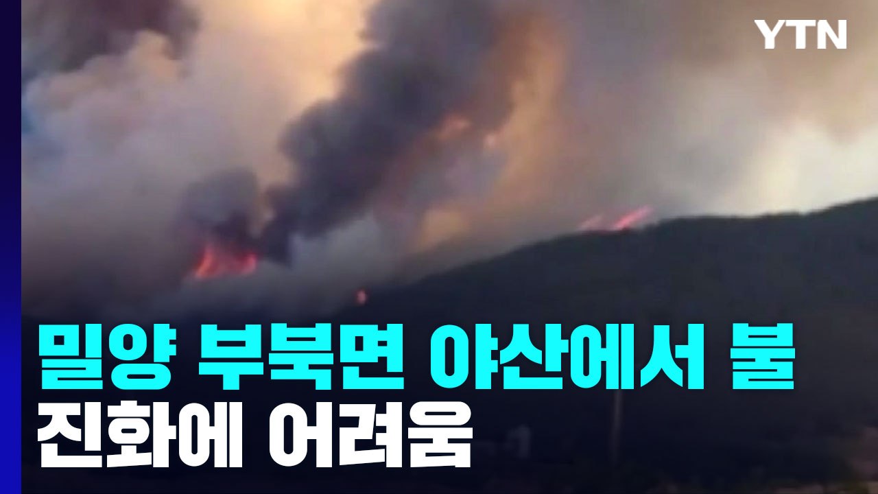 밀양 부북면 야산에서 산불...강한 바람과 연무로 진화 어려움 / YTN