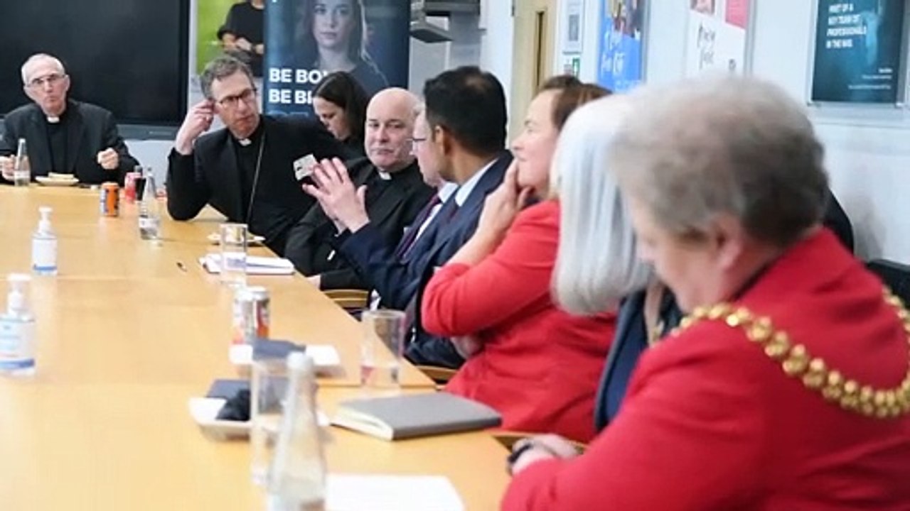 The Archbishop of York Stephen Cottrell visits Burnley College as part of a visit to the town