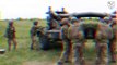 Ukrainian service members manning a Italian FH-70 howitzers in the Donbass region