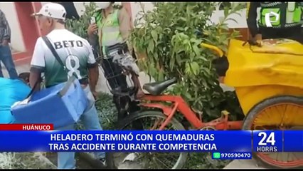 Huánuco: Heladero tiene quemaduras en 45% de su cuerpo tras explosión en competencia