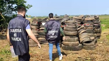Malo (VI) - Sequestrata discarica abusiva di pneumatici, denunciati titolari di azienda agricola (31.05.22)