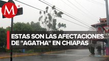 En Chiapas se registran fuertes lluvias por huracán Agatha