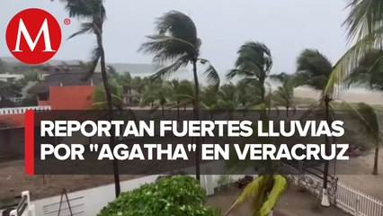 Registran lluvias y encharcamientos por 'Agatha' en Veracruz