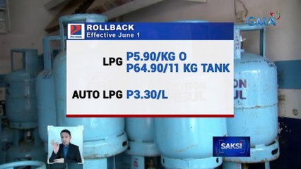 Bigtime LPG price rollback, ipatutupad sa June 1 | Saksi