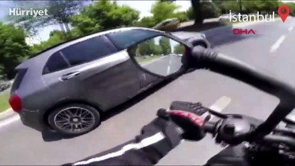 Bakırköy'de yaşanan trafik tartışması kask kamerasında
