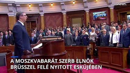 Az oroszbarát szerb elnök Brüsszel felé nyitott esküjében
