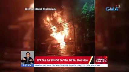 1 patay sa sunog sa Sta. Mesa, Maynila | UB