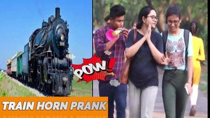 TRAIN HORN PRANK | On girls | Gone wrong | funny | pranksters