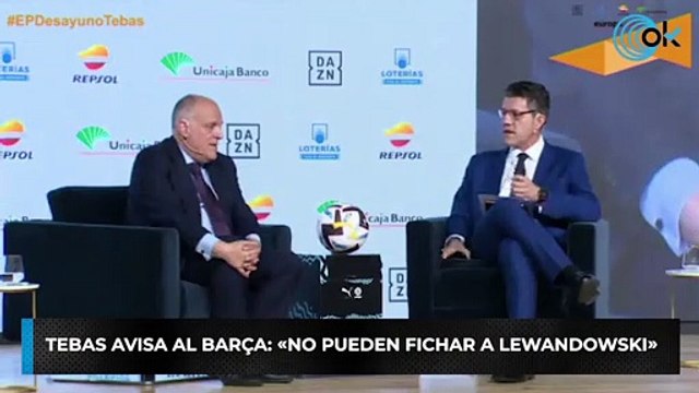 Tebas avisa al Barça: «No pueden fichar a Lewandowski»