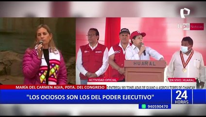 María del Carmen Alva critica a Castillo y a su gobierno: "Los ociosos son los del Ejecutivo"