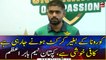 Captain of Pakistan cricket team Babar Azam talks to media