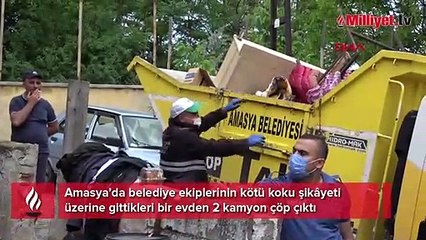 Evden 2 kamyon çöp çıktı