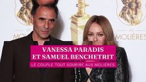 Vanessa Paradis et Samuel Benchetrit toujours aussi amoureux : le couple tout sourire aux Molières