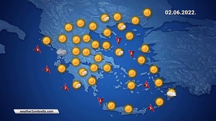 Η πρόγνωση του καιρού για την Πέμπτη 02-06-2022
