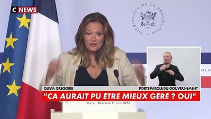 Incidents au Stade de France: Emmanuel Macron soutient "totalement son ministre de l'Intérieur" qui a "toute sa confiance", selon la porte-parole du gouvernement Olivia Grégoire - VIDEO