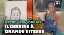 Dans le métro new-yorkais, il dessine des portraits bluffants d'inconnus