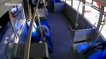 Otobüste bayılan yolcuyu şoför hastaneye yetiştirdi! O anlar kamerada