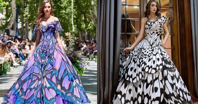 Cette designeuse crée des robes uniques avec des motifs de papillons qui semblent tout droit sorties d'un conte de fées