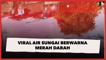 Viral, Air Sungai Cimeta di Desa Tagog Apu Bandung Berwarna Merah Darah