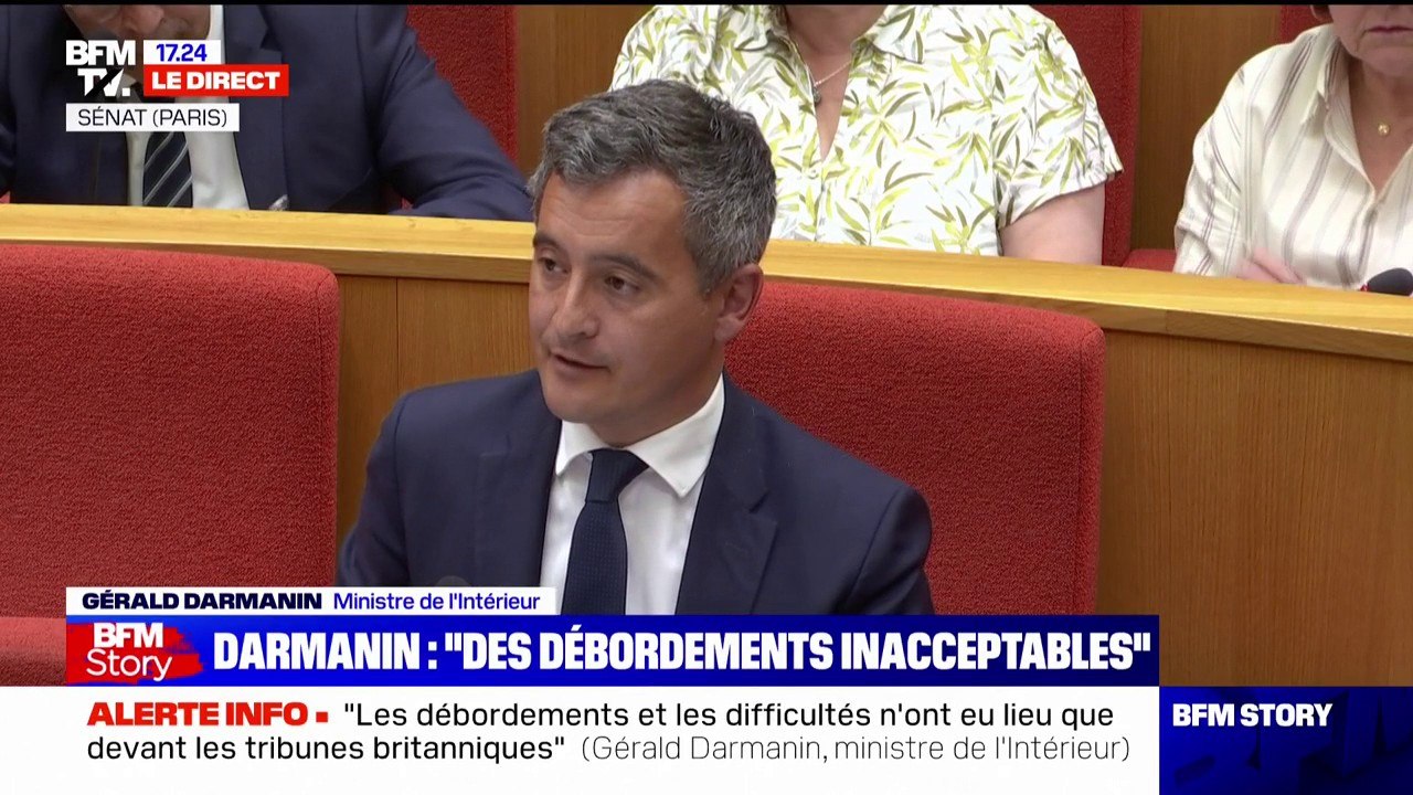 Gérald Darmanin sur le Stade de France: "Les débordements et les difficultés n'ont eu lieu que devant les tribunes britanniques"