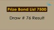 Prize Bond Draw List 7500