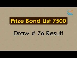 Prize Bond Draw List 7500