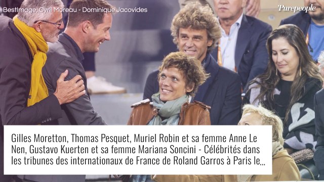 Roland Garros 2022 : Muriel Robin et se femme Anne Le Nen, câlines et complices pour un match d'anthologie